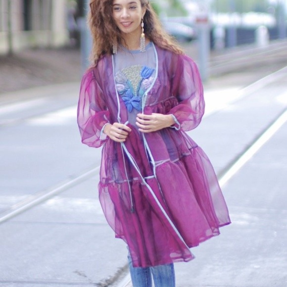 Women's Sheer Purple Jacket - Picture 2 of 3